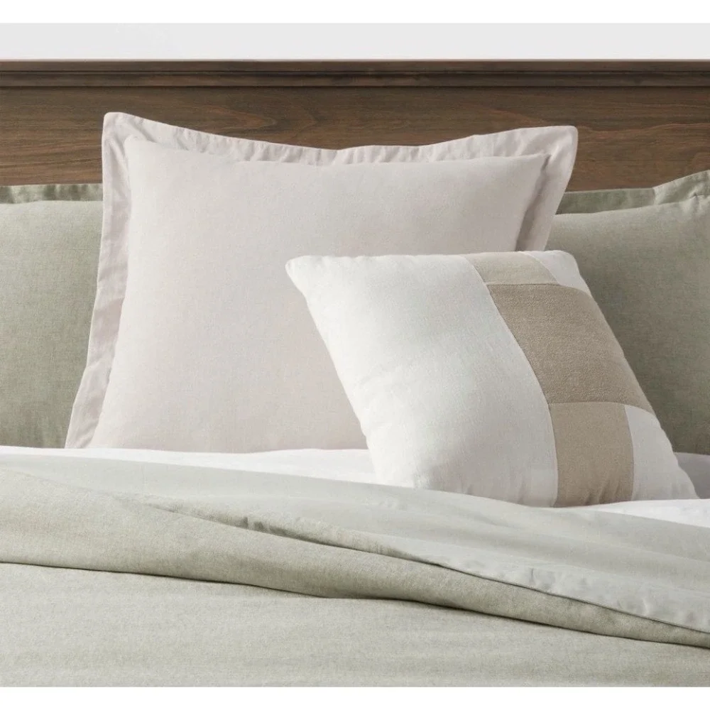 Threshold Euro Cotton Linen Chambray Decorative Pillow Flange - Natural